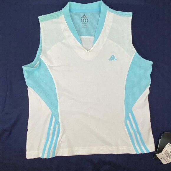 VTG NOS Adidas V-Neck ClimaCool  Sports Tennis Women Top Compression Stretch XL - Picture 6 of 9